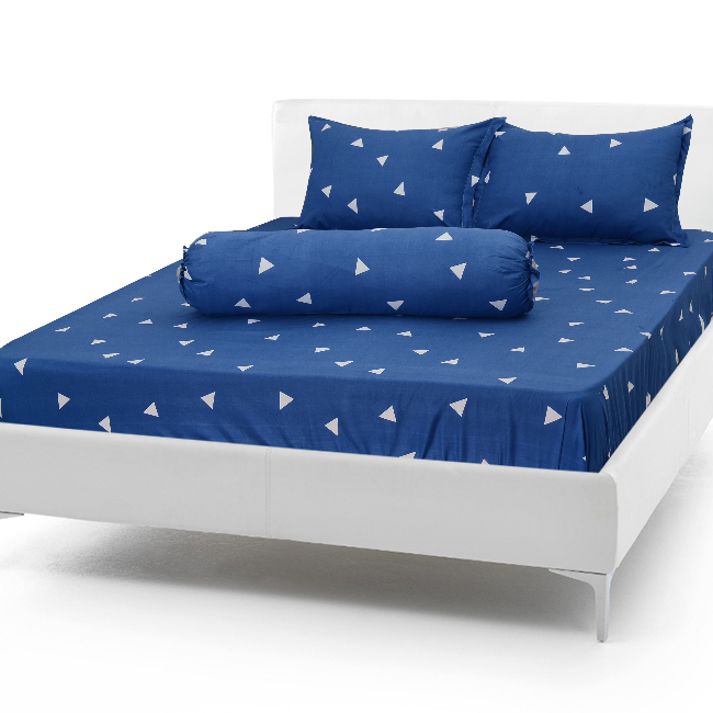 Bộ Drap Cotton Poly Hàn Quốc 1,6 X 2m tam giác - Xanh