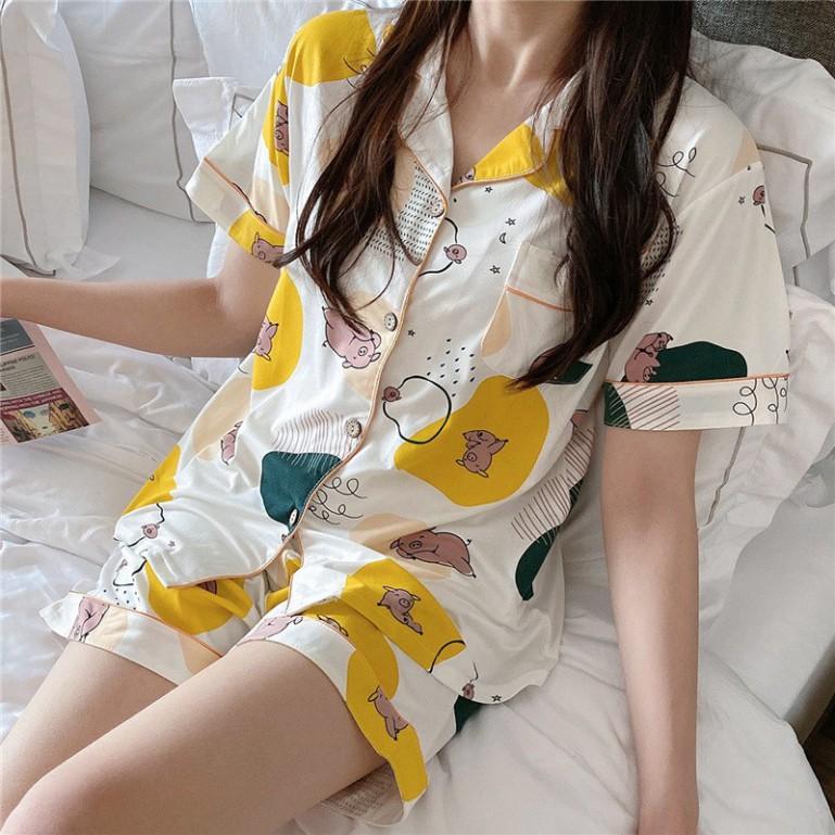 Pijama mặc ở nhà, Bộ Ngủ Nữ cotton ngắn tay nhiều màu BNN03