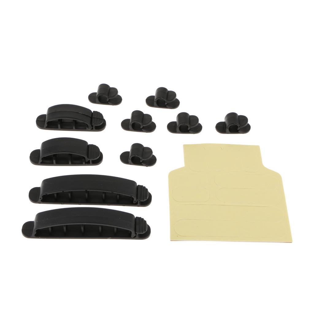 10Pcs Cables Management Wire Cord Clips Wall Desktop Clip Organizer