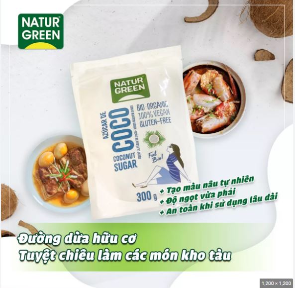 Đường Dừa Hữu Cơ NaturGreen Organic Coconut Sugar 300g