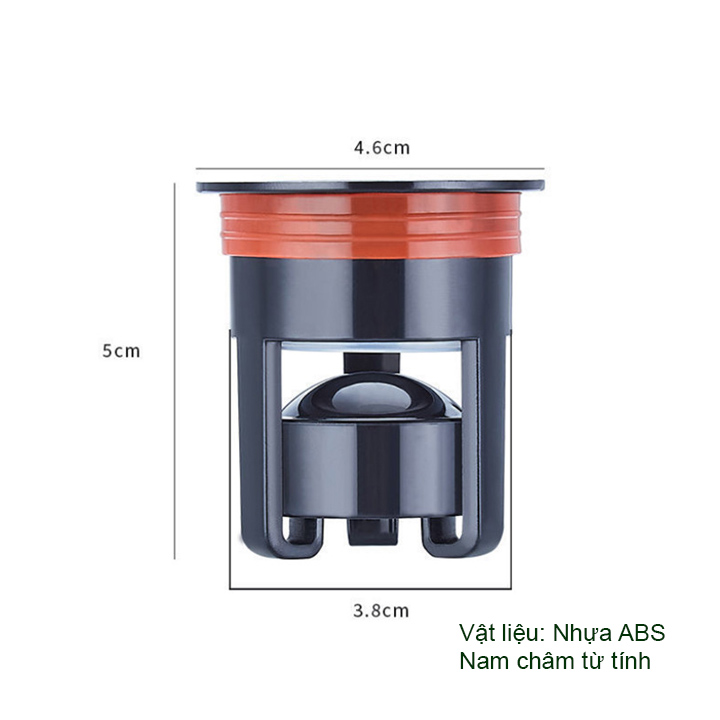 Lõi thoát sàn ngăn mùi từ tính thông minh S1008, một chiều, bằng nhựa ABS