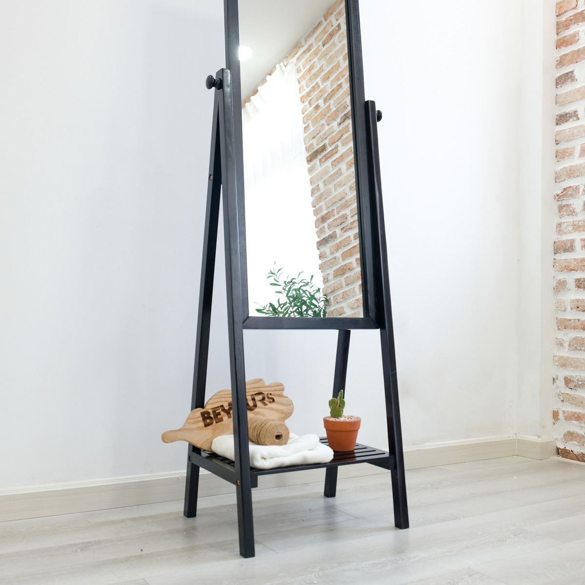 Gương Soi Toàn Thân BEYOURs Khung Gỗ Phối Kệ - Shelf-Mirror - Nội Thất Phòng Khách, Phòng Ngủ