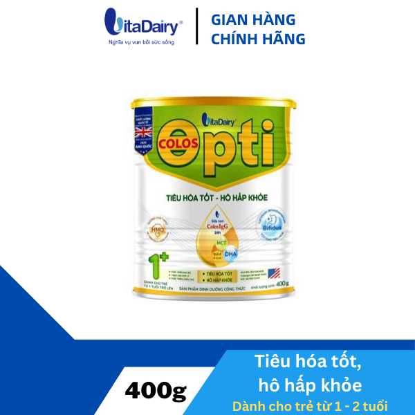 Sữa bột Colos Opti 1+ 400g giúp bé tiêu hóa tốt, hô hấp khỏe - VitaDairy