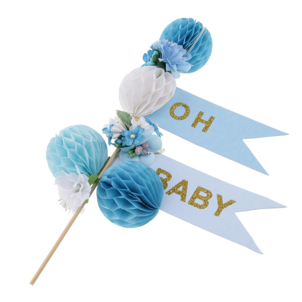 Baby Shower Paper Honeycomb Cake Topper for Kids Party Cake Decoration