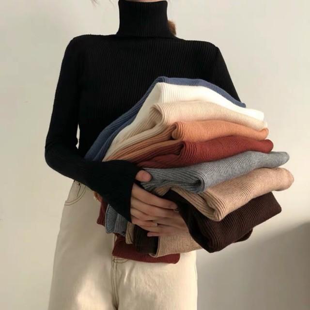 Áo len cao cổ cho nữ chất len tăm siêu mịn