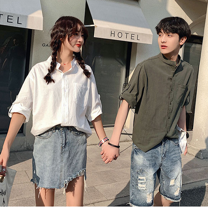 Áo sơ mi cổ tầu tay lỡ chất đũi unisex trẻ trung ArcticHunter, thời trang thương hiệu chính hãng