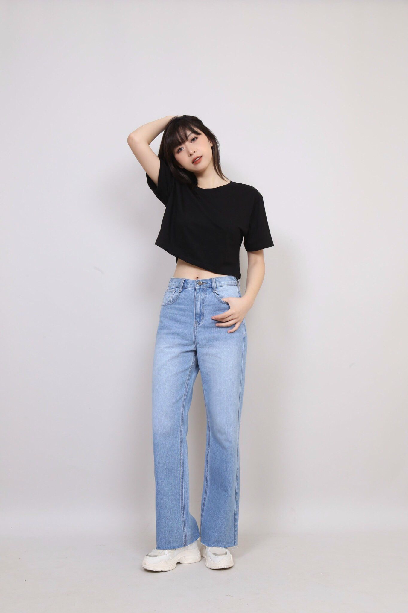 Áo crop trơn cotton 4 chiều