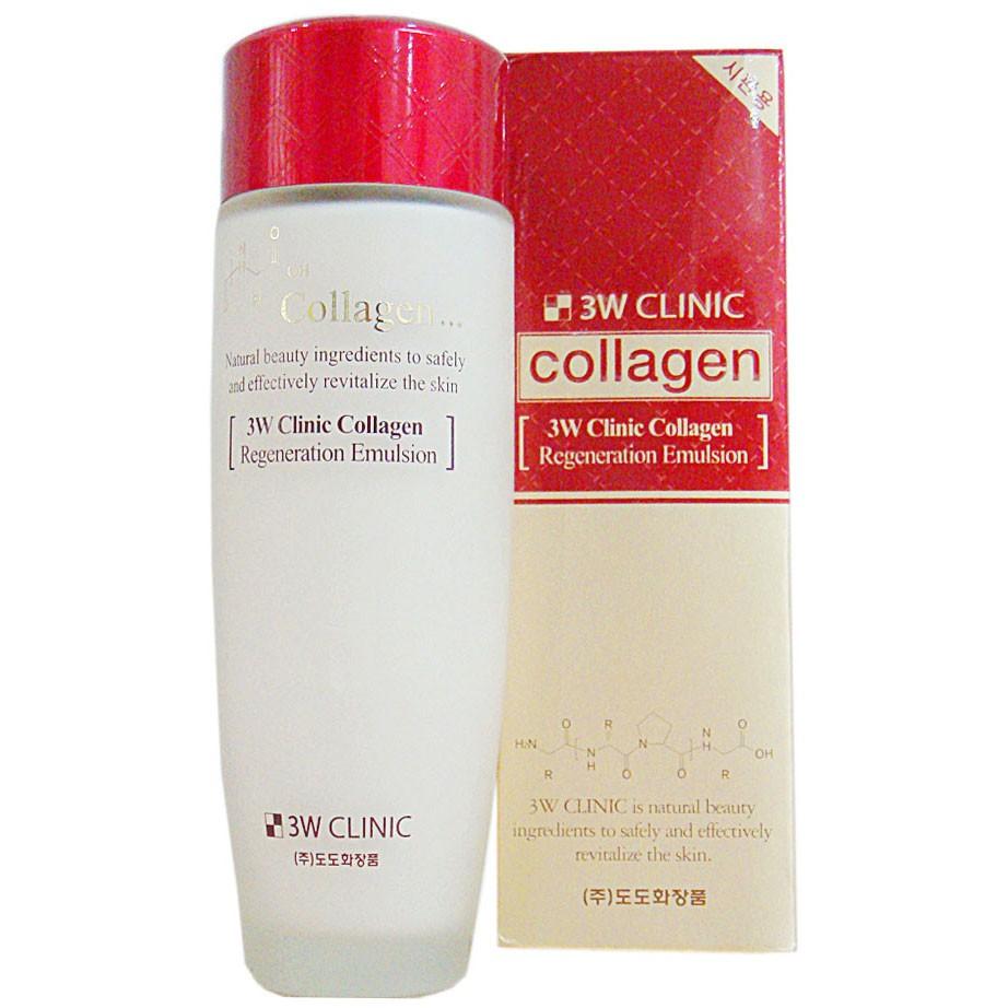 Nước Hoa Hồng Dưỡng Trắng Da Chống Lão Hóa 3W Clinic Collagen Regeneration Softener 150ml - Hàn Quốc Chính Hãng