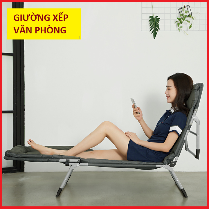 Giường xếp, Gường xếp gấp gọn,Giường ngủ trưa văn phòng gấp gọn tiện lợi cho mọi không gian. KT 200 x 64 x 25cm