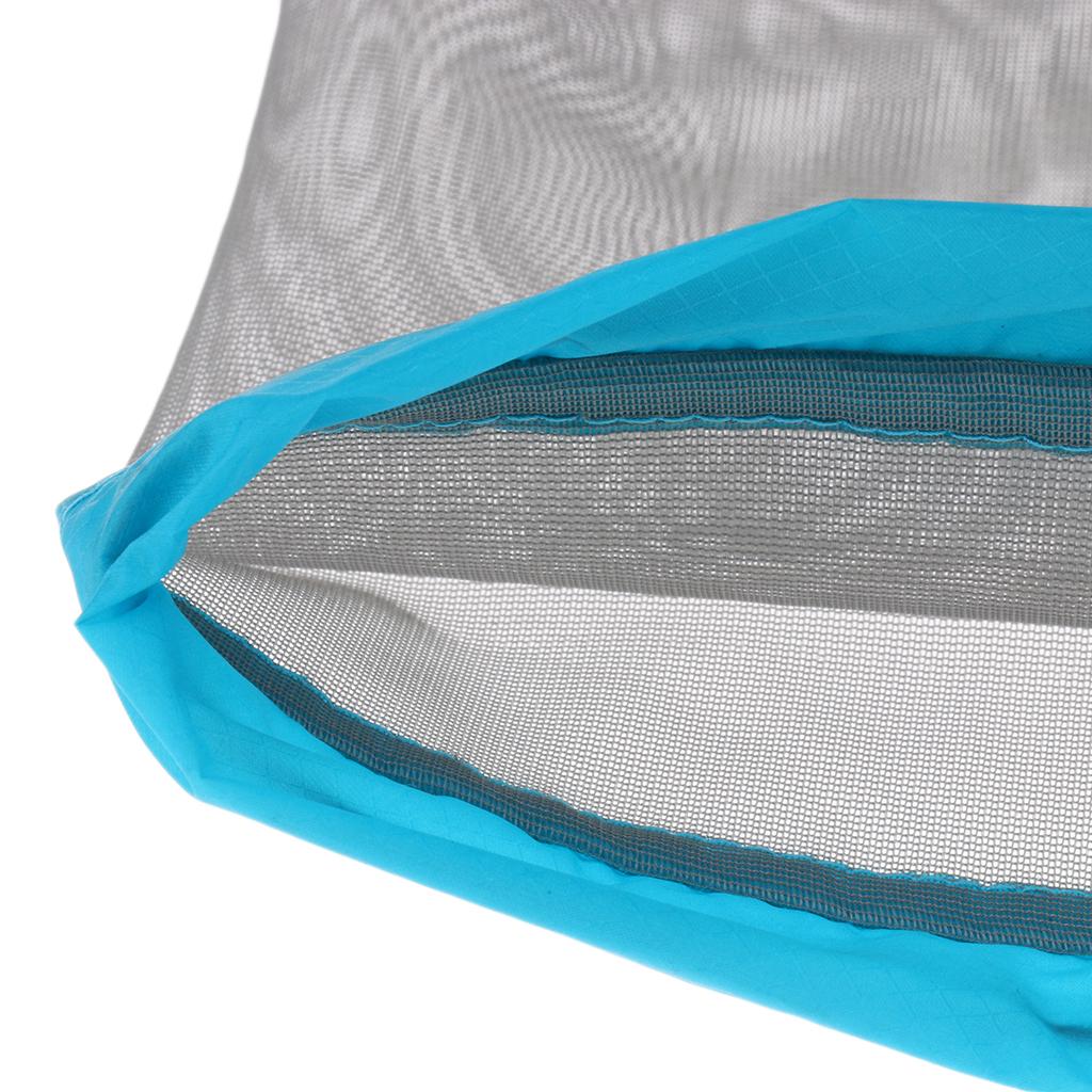 6pcs Clothes Shoes Drawstring Mesh Stuff Sack Bag for Outdoor Camping Sky Blue,Orange,Grass Green