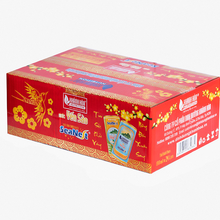Thùng xuân nước yến sào cao cấp 3% Seanest 190ml - Khánh Hòa Nutrition