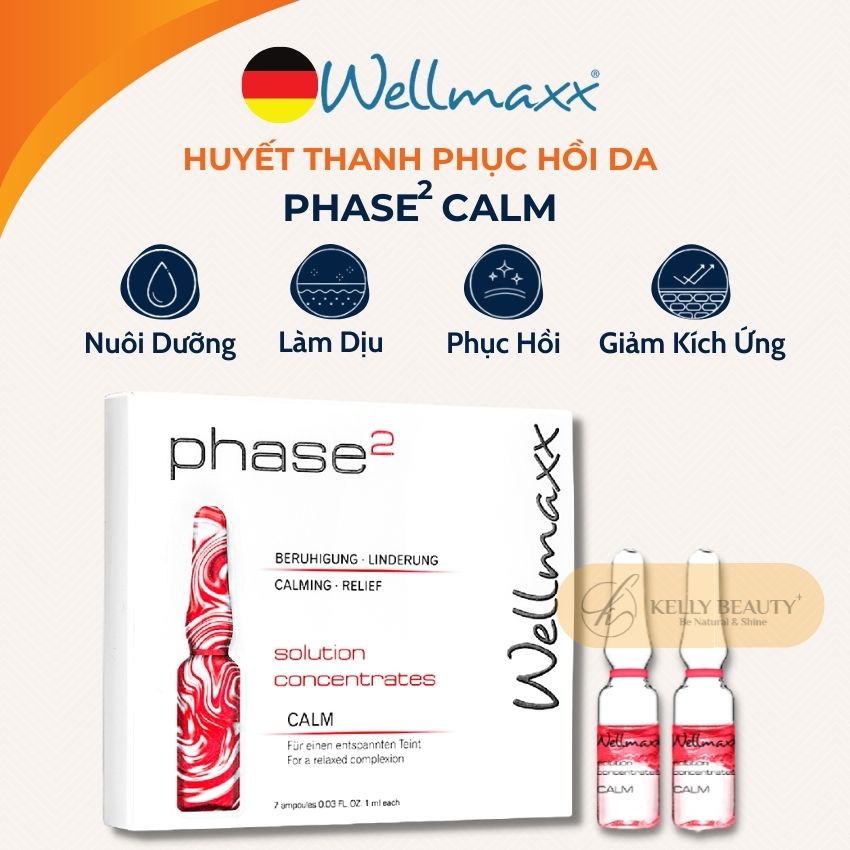 Huyết Thanh Phục Hồi Da Phase 2 Calm WELLMAXX - Làm Dịu Da Kích Ứng, Đỏ, Châm Chích; Ngừa Giãn Mao Mạch | Kelly Beauty
