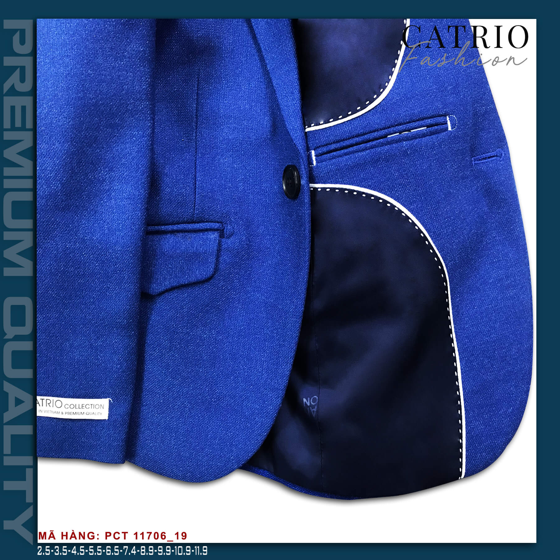BỘ VEST BÉ TRAI CATRIO PCT11706/19 LÀ BỘ COMPLET TRẺ EM từ 2 tuổi đến 11 tuổi  phù hợp ngày lễ tết, tiệc cưới thuộc BST quần áo complet veston trẻ em CATRIO mùa thu đông 2021
