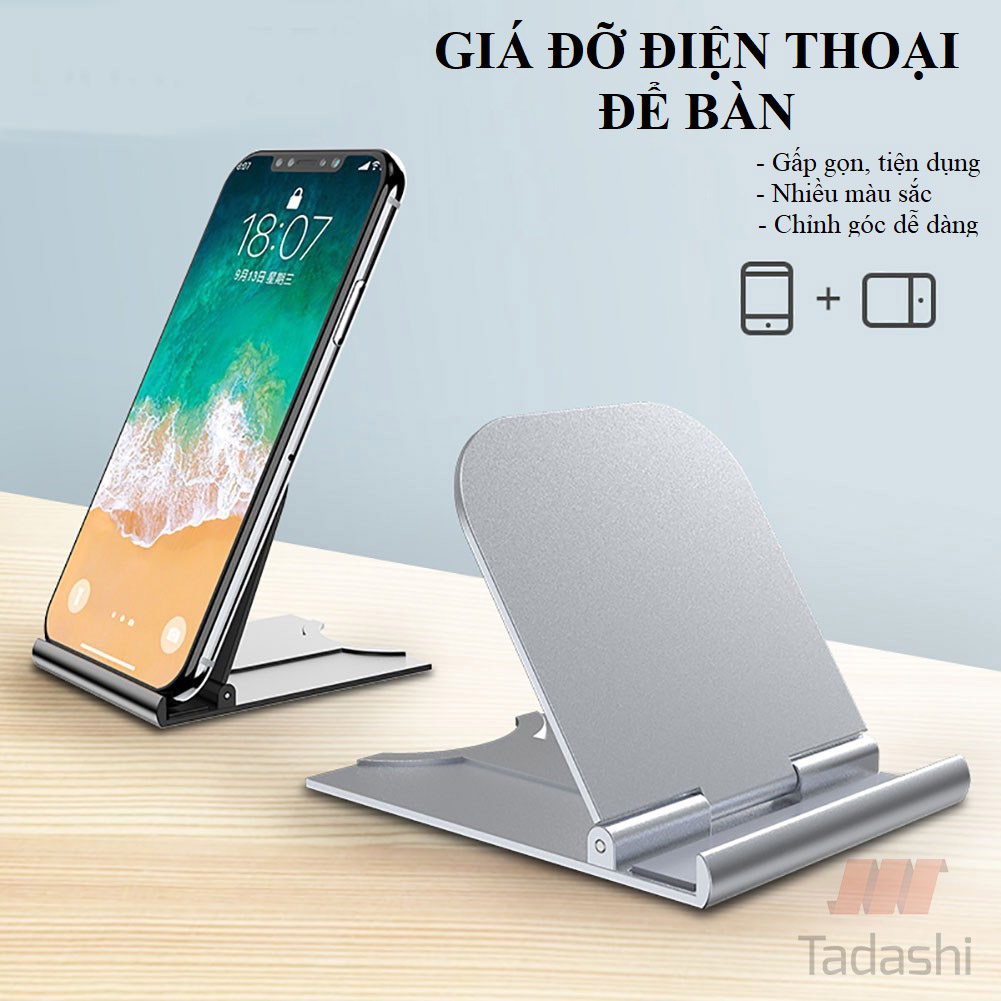 Giá Đỡ Điện Thoại Để Bàn, Điều Chỉnh Góc Nghiêng, Gấp Gọn Tiện Dụng, Chắc Chắn Không Lật.