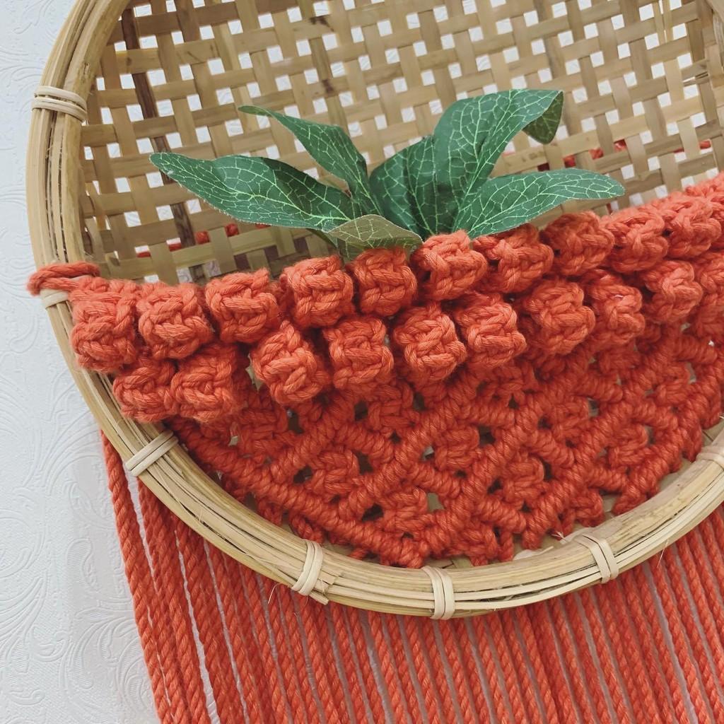 Giỏ trang trí treo tường - Giỏ trang trí đan tay thủ công chất liệu Macrame - Đủ màu