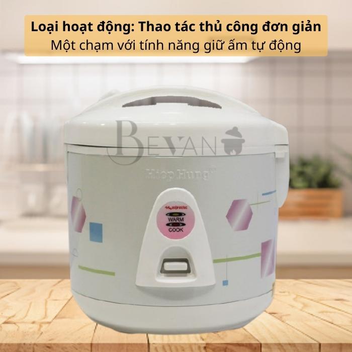 Nồi cơm mini hàng chính hãng Hiệp Hưng HH-635[giao theo màu ngẫu nhiên] Bevano, giá nồi cơm điện mini cơ 1L phù hợp với sinh viên và căn hộ nhỏ, phòng trọ tập thể