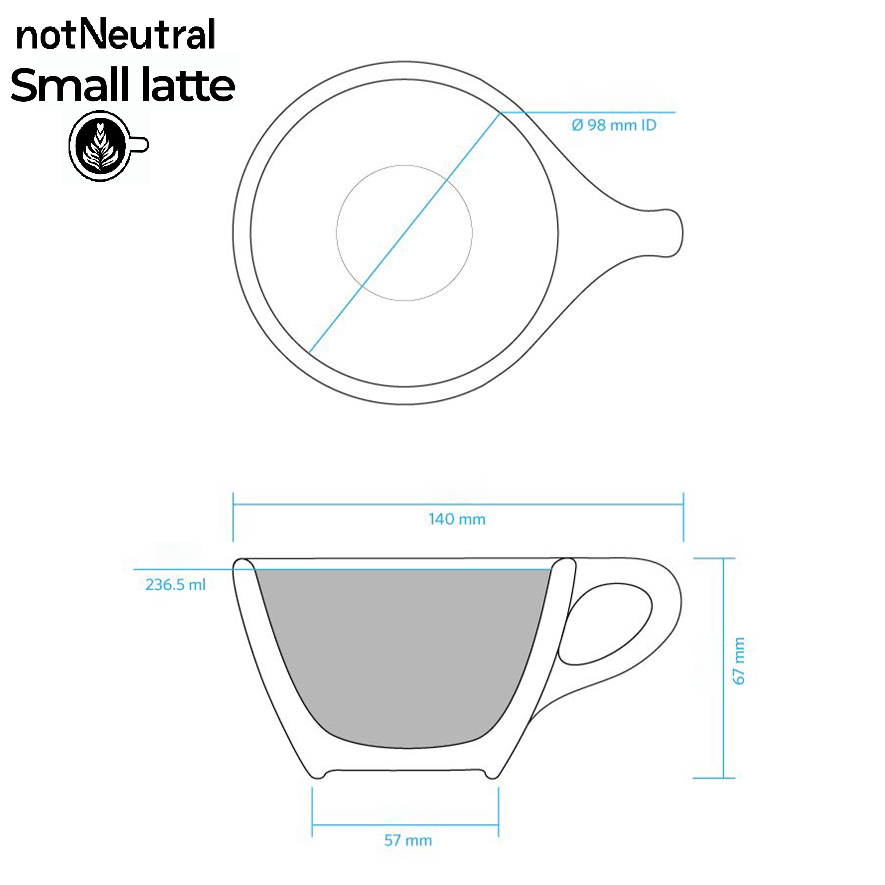 Bộ đĩa và ly sứ NotNeutral LINO Small Latte 240ml