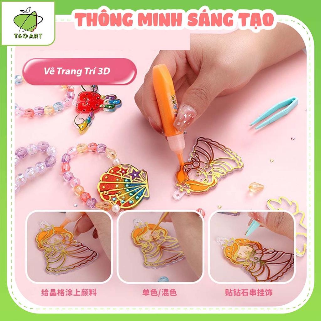 Tô màu trang trí 3D cho bé với nhiều chủ đề làm móc đeo balo, chìa khóa , vòng đeo trang sức cho bé