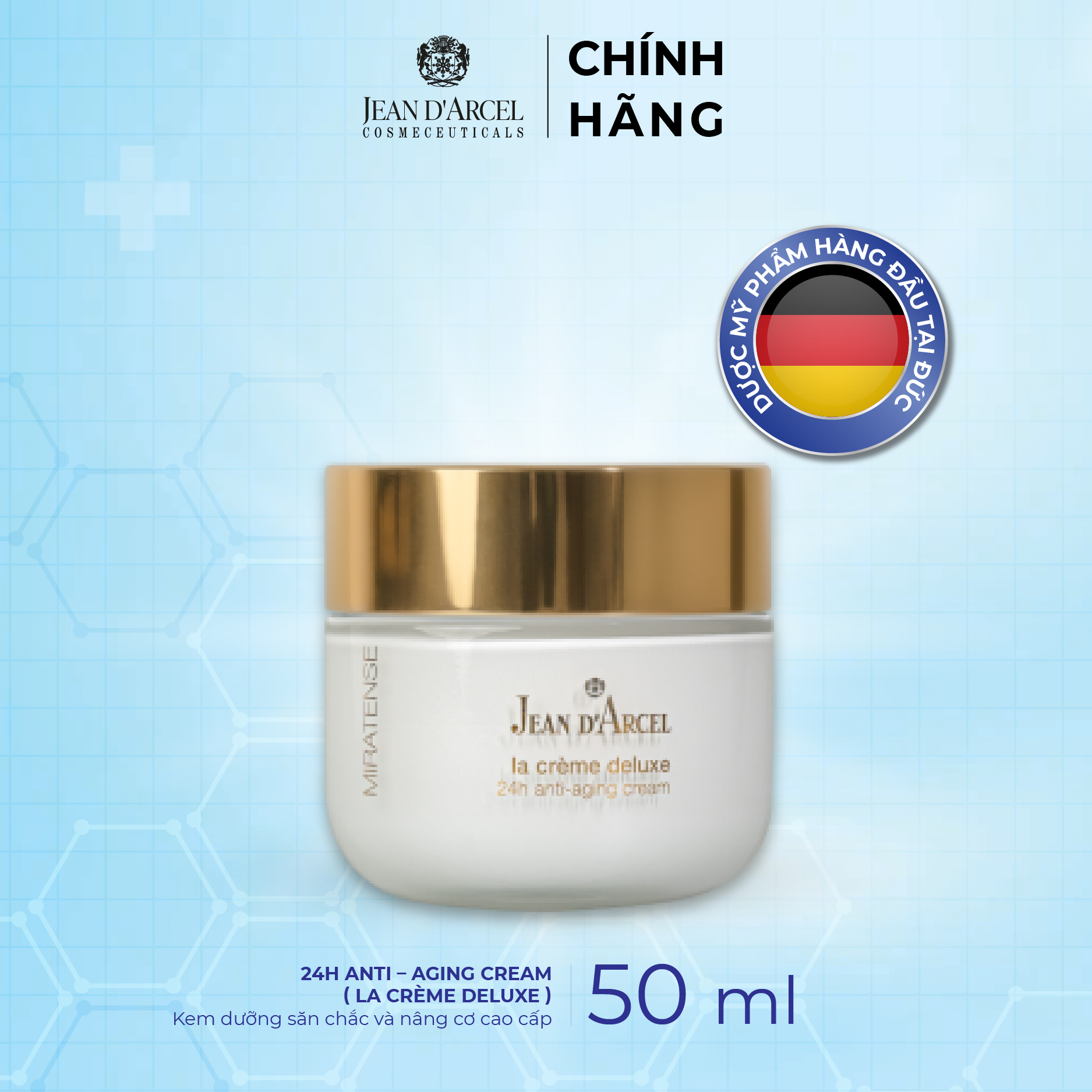 J152 Kem dưỡng săn chắc và nâng cơ cao cấp - 24h Anti - aging Cream 50ml - Jean d'Arcel