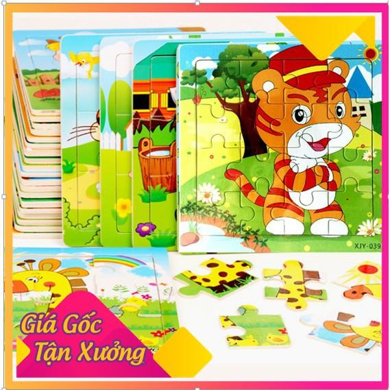 Bộ 5 Tranh Ghép Gỗ 16 Miếng Nhiều Chủ Đề Cho Bé Trai Và Bé Gái