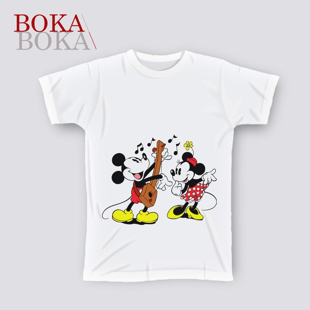 Hình ảnh Áo thun Cotton Trắng In Hình Chuột Mickey