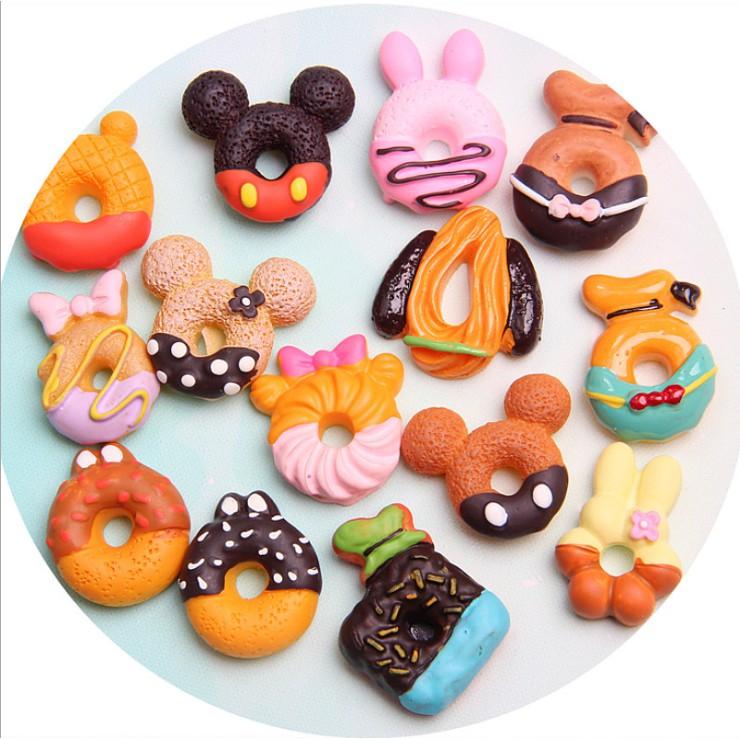 Mô hình các mẫu bánh Donut trang trí tiểu cảnh, vỏ điện thoại, DIY
