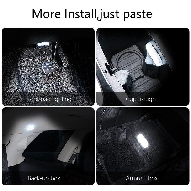 Đèn ô tô cảm ứng Đèn LED không dây Sạc USB 2/1 cái Đèn đọc sách trần có thể sạc lại trên mái nhà Độ sáng cao Phụ kiện tự động