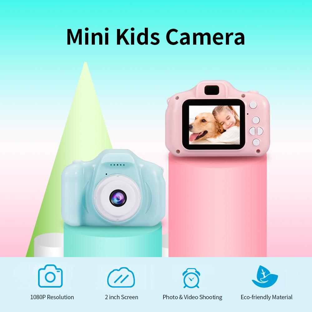 X2 Mini Kids Camera 2 inch HD Color Display Rechargable Mini Camera Video Camera Lovely Camera with 32GB Memory Card