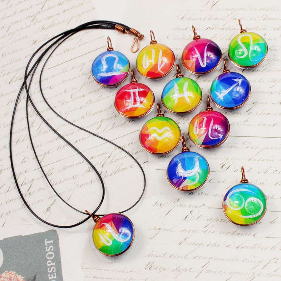 Dây chuyền 12 cung hoàng đạo Zodiac màu sắc tươi sáng 06647-MDC0011