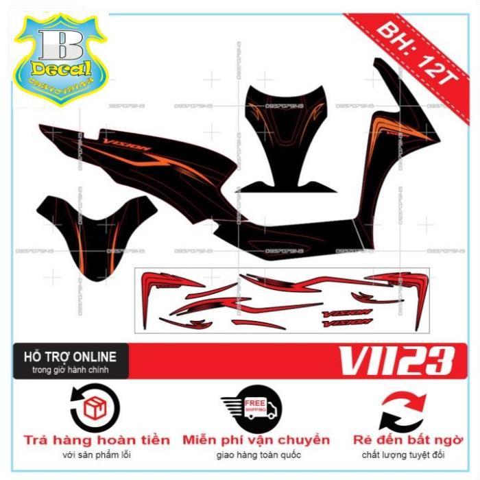 Tem rời dành cho VISION 2021CHỈ ĐỎ ĐEN 1123