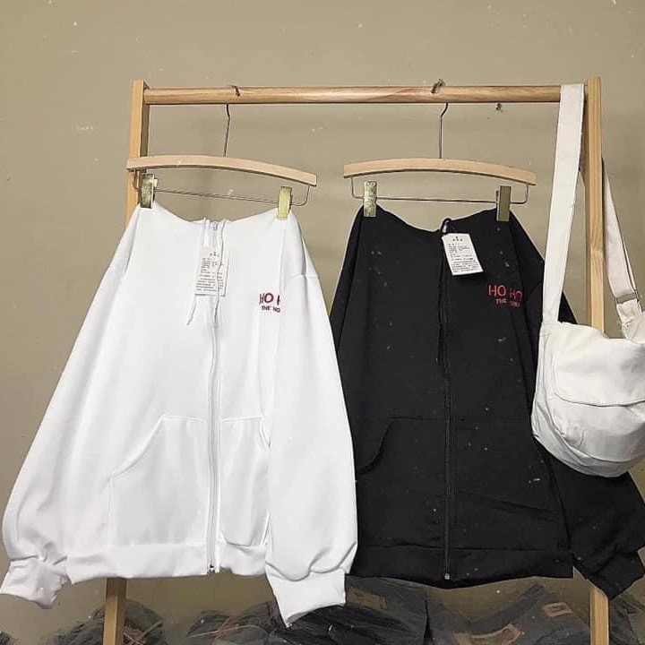 Áo khoác hoodie In Logo OHOH form rộng unisex Siêu Hot, Dành cho nam và nữ Có Dây Kéo Ulzzang