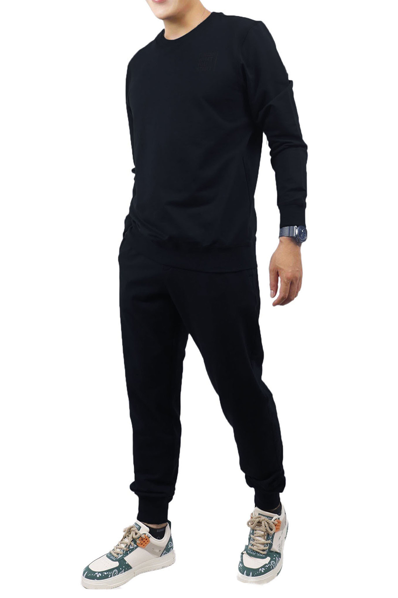 Bộ nỷ chui đầu họa tiết phản quang Novelty Regular fit đen NBNMMDMT3R230633B