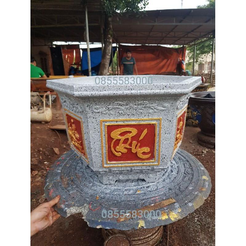 Khuôn đúc chậu cảnh lục giác 45 Phúc Lộc Thọ và hoa Sen