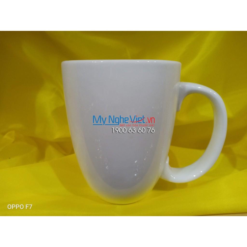 Ly sứ Bát Tràng Latte Màu Trắng MNV-LS008