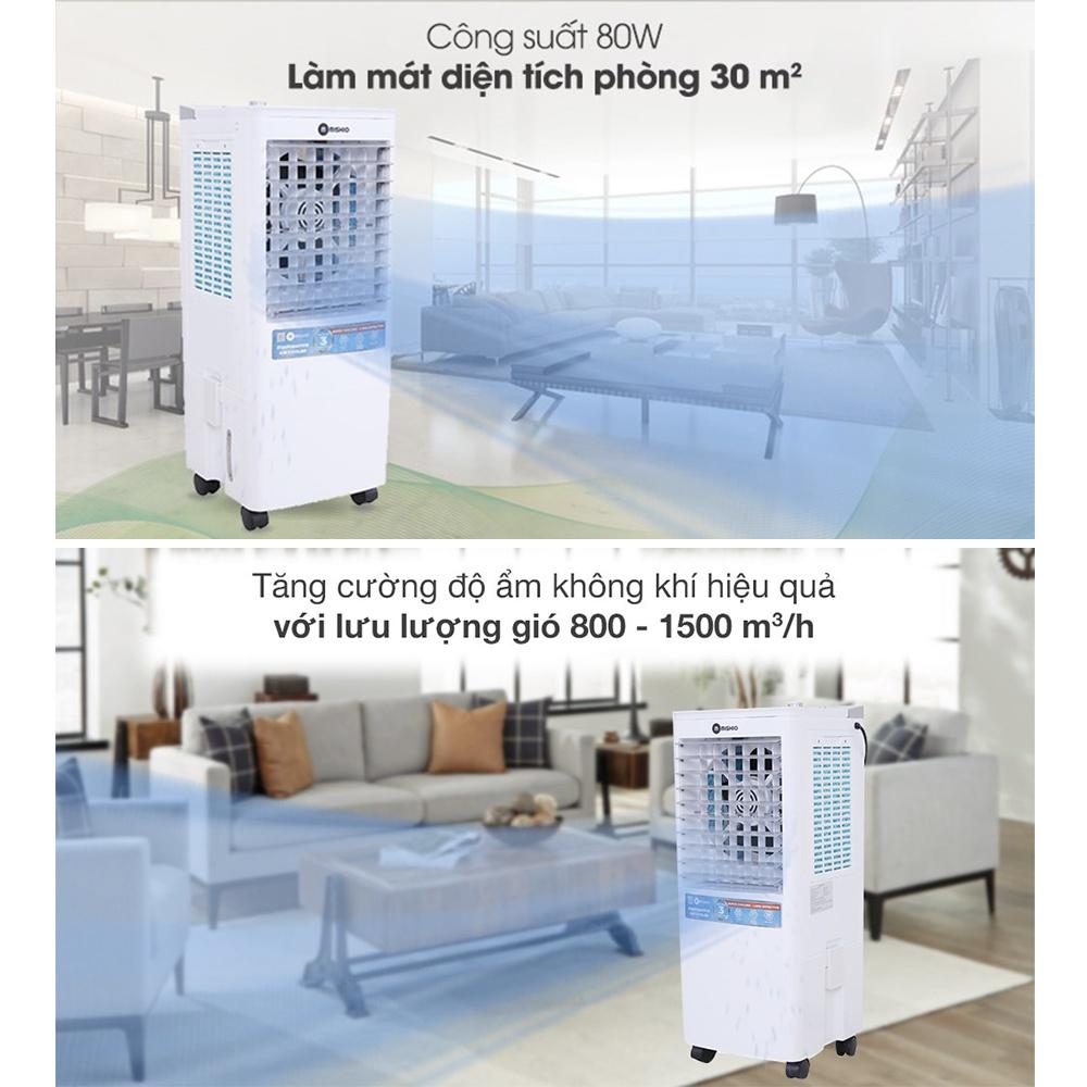 Quạt hơi nước điều hòa làm lạnh Không Khí Mishio 30L-80W  Tăng Cường Độ Ẩm Hiệu Quả - Hàng Chính Hãng