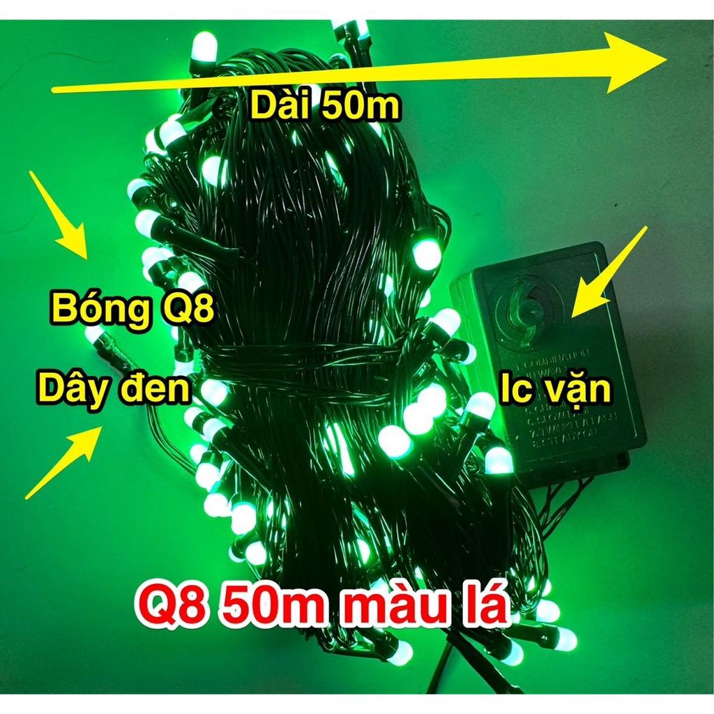 Dây đèn led chớp 50m điện 220V nhiều màu trang trí noel, trang trí ngoài trời, trang trí quán cà phê
