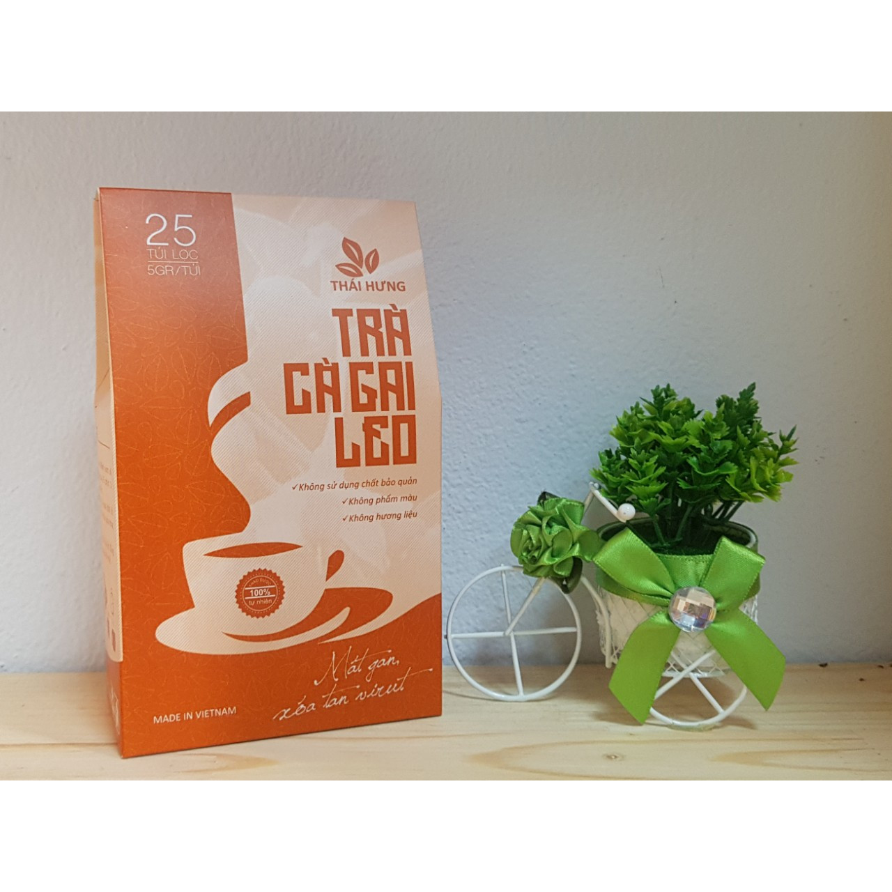 Combo 08 Hộp Trà CÀ GAI LEO Thái Hưng Thải độc gan, mát gan, giải rượu 25 túi lọc 5g