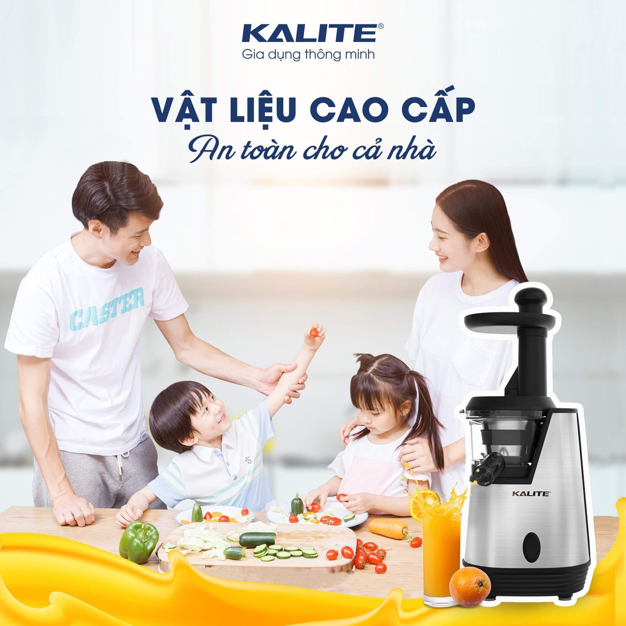 Máy Ép Trái Cây, Máy Ép Chậm KALITE KSJ4413 Công Nghệ Châu Âu Dung Tích 350 ML Công Suất 20 0W - Hàng Chính Hãng