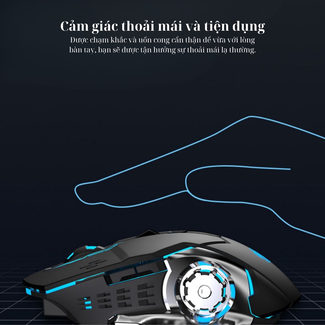 Chuột Không Dây Gaming SEASY G306, Đèn LED Thay Đổi Màu Sắc, Định Vị Chính Xác, Hai Chế Độ Bluetooth Và USB 2.4Ghz- Hàng Chính Hãng