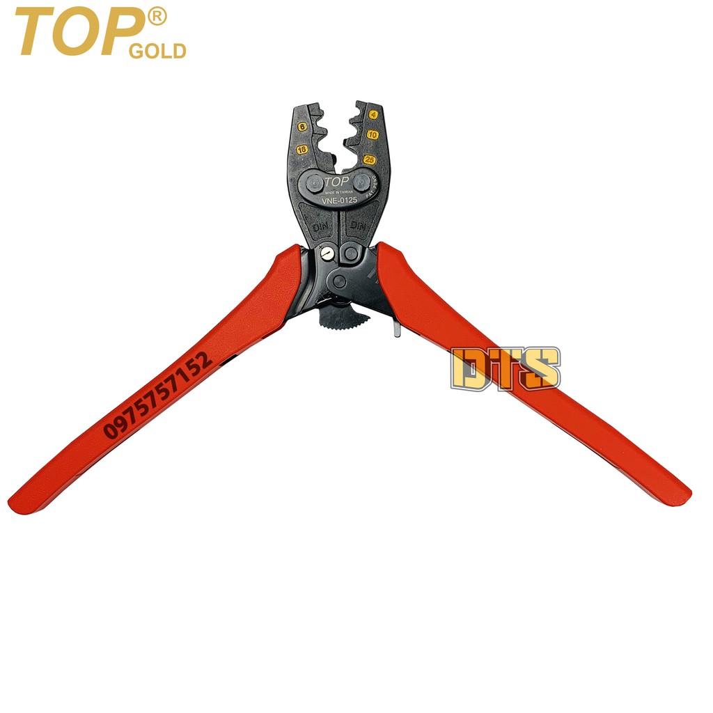 Kìm bấm cos trợ lực số 25 4 -> 25 mm2 TOP GOLD, tiết kiệm lực, độ chính xác cao, có nút điều độ rơ