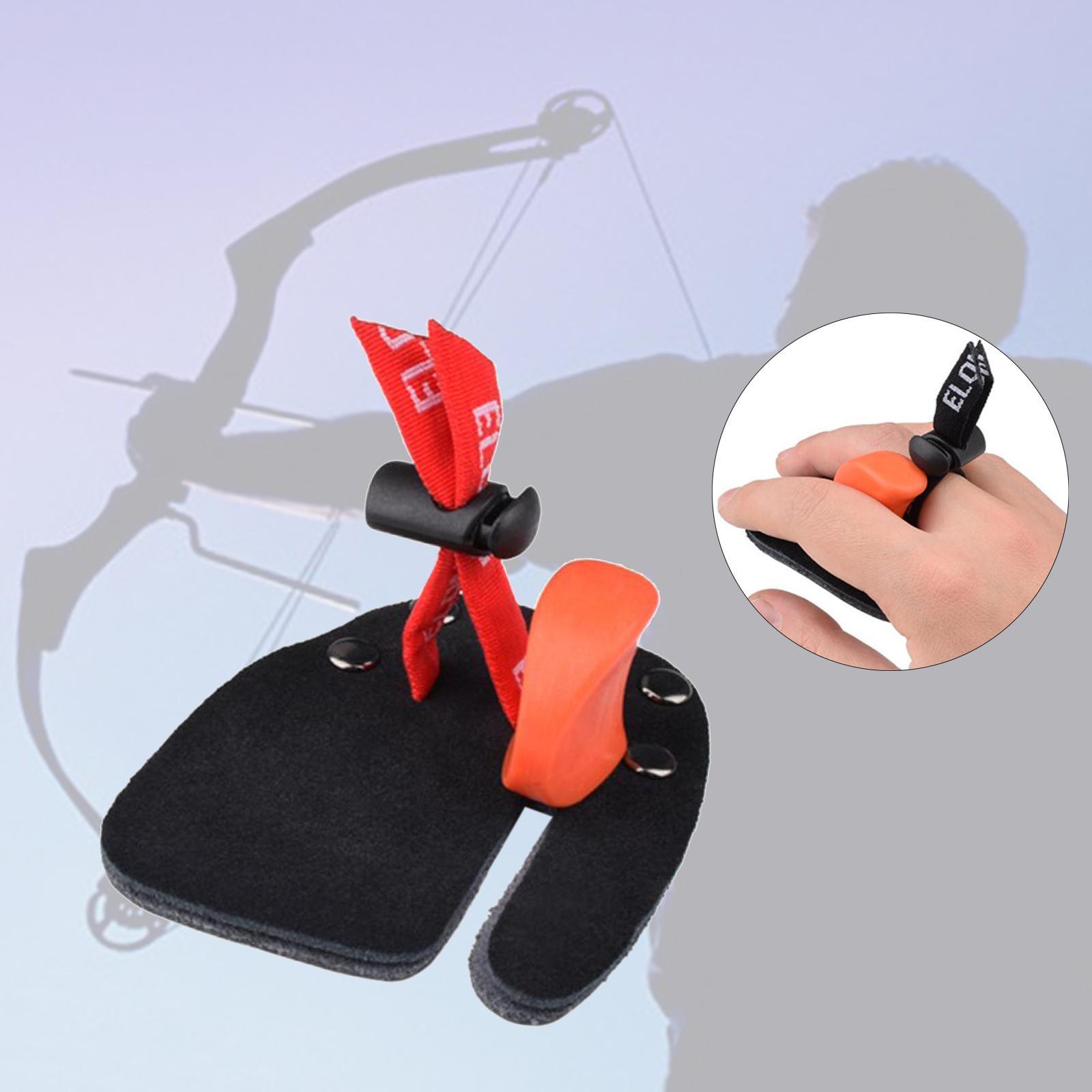 Leather Finger Tab Aids Recurve Bow for Red
