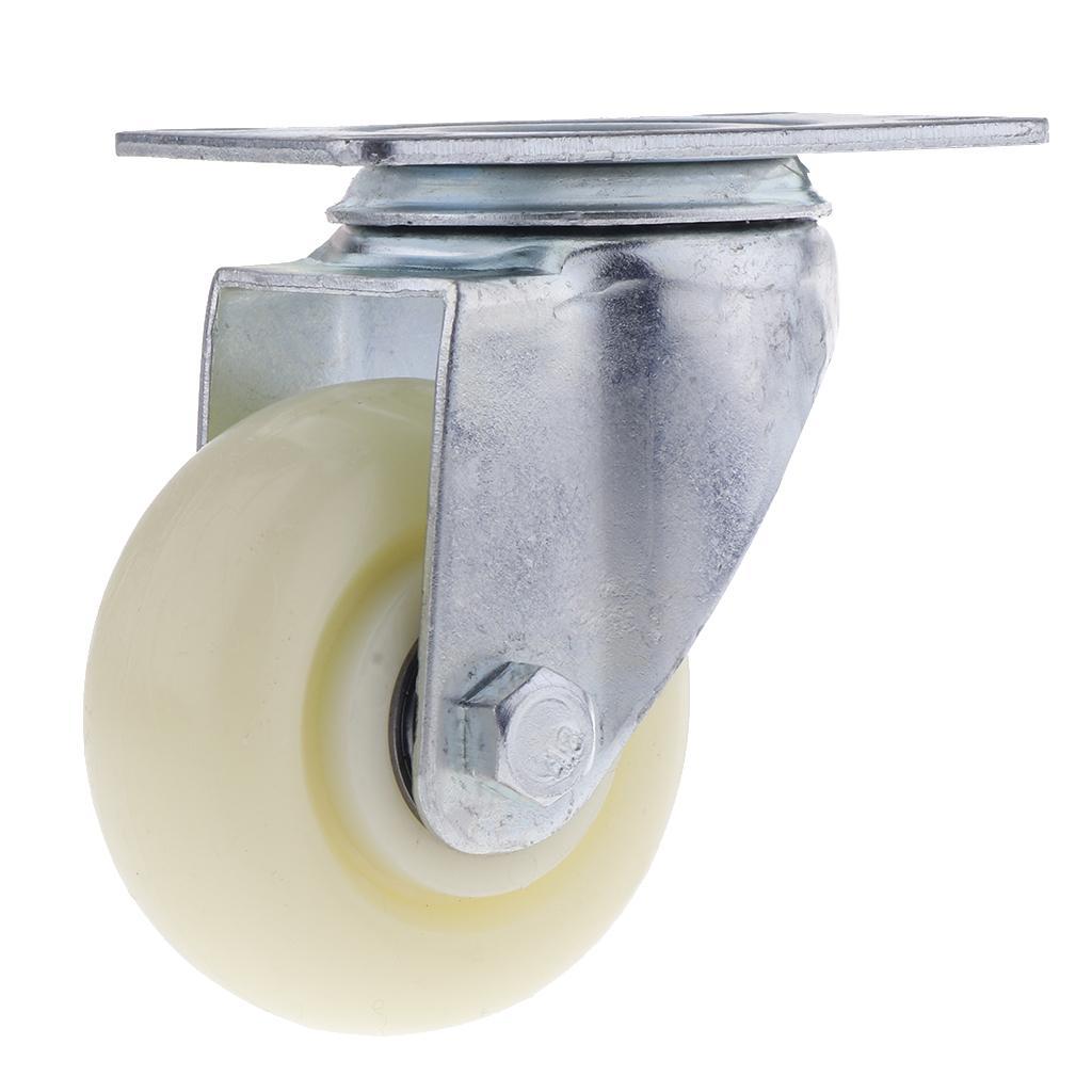 3Inch White PP Swivel Plate Caster Wheels 90kg 200lbs Trolley Cart