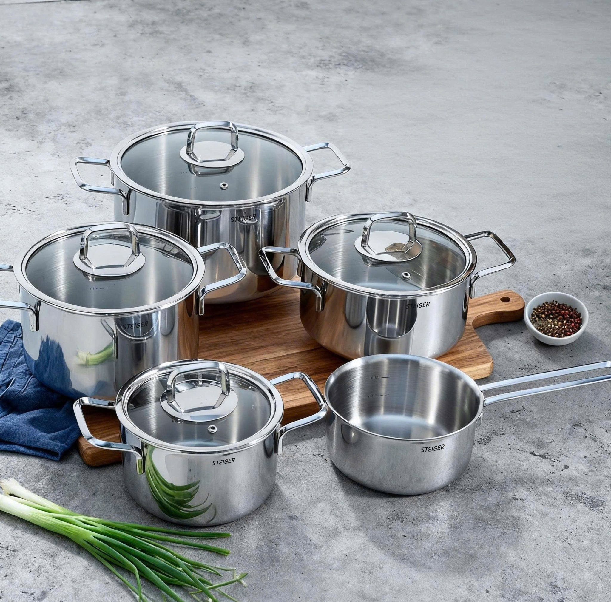 Bộ Nồi Steiger Nova 5 Món Hàng chính hãng