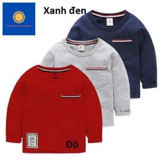 MS: 190440 - Áo thun bé trai dài tay, có túi ngay ngực, may đắp logo  - Xưởng may Gia Khang