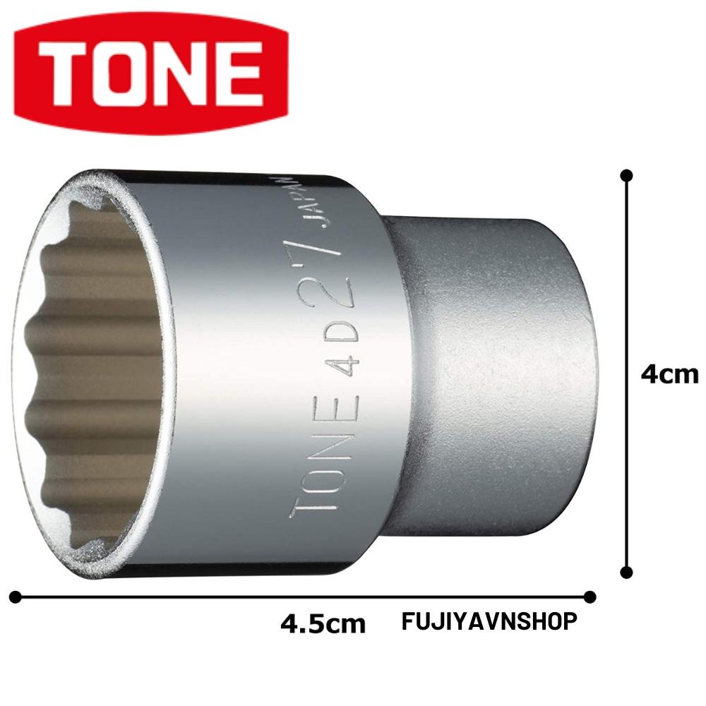 Đầu tuýp 12 cạnh ngắn Tone HP4D-27 ra đầu lục giác 27mm