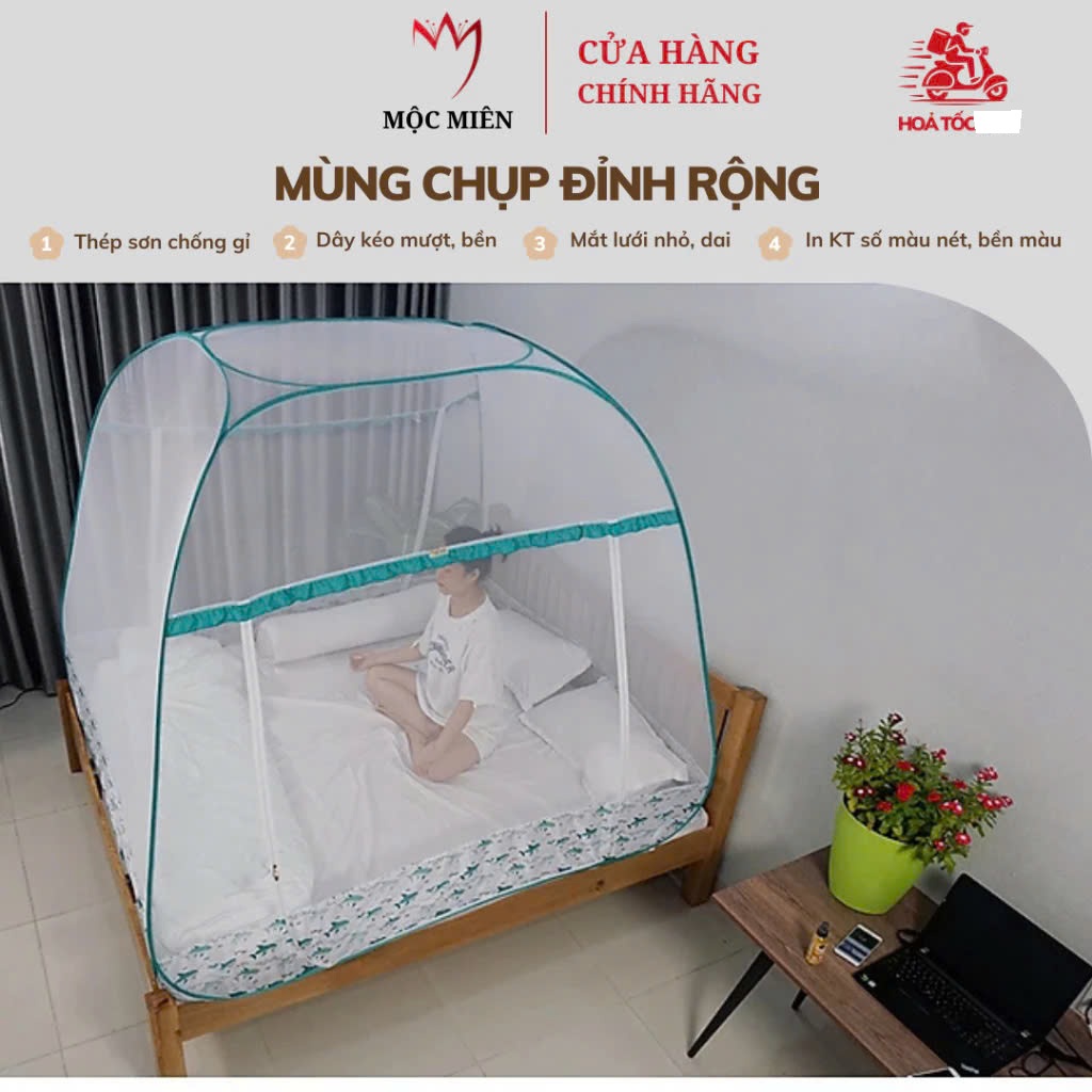 Màn Chụp , Mùng Chụp Đỉnh Rộng Cao Cấp Mộc Miên 2 Cửa ( Hà Nội )