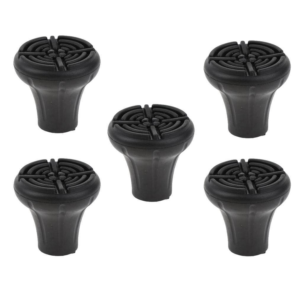 5pcs Replacement Rubber Tips Cover for Walking Stick Trekking Poles Round