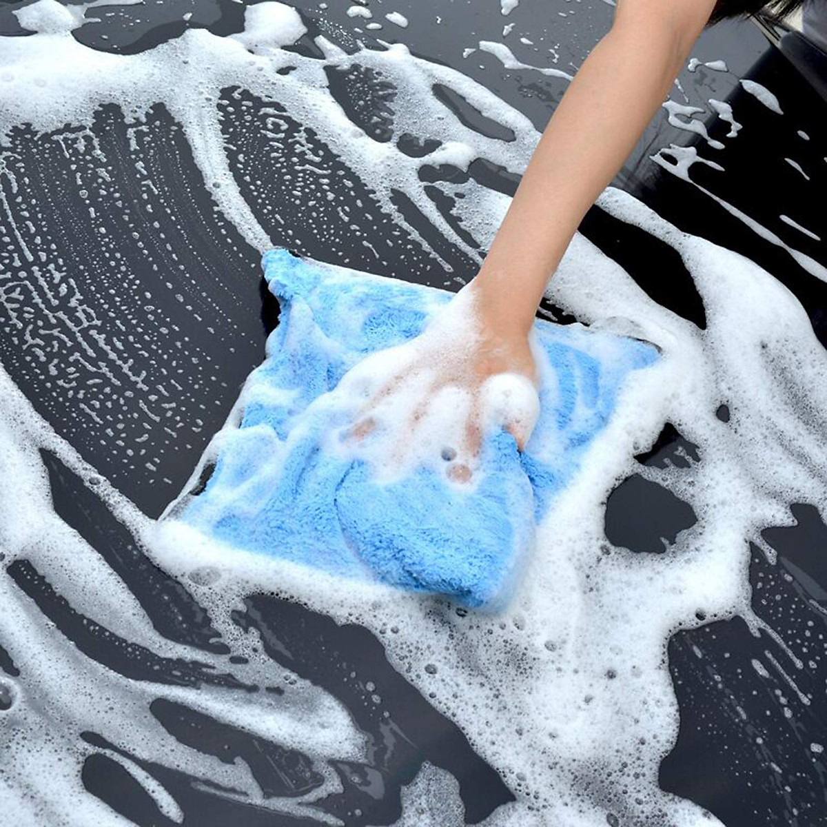 HCM-Khăn Lau Xe Microfiber Chuyên Dụng 2 Lớp Siêu Thấm Vải Mềm Mịn