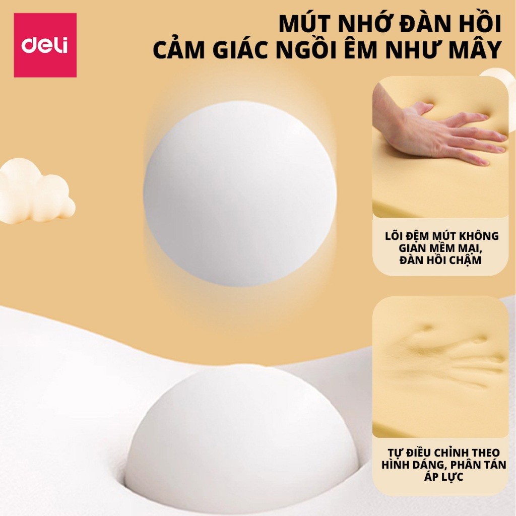Đệm ngồi Deli nệm lót ghế cao su non siêu đàn hồi chống trĩ chống đau ê mông êm ái giúp ngồi thoải mái cả ngày tiện dụng