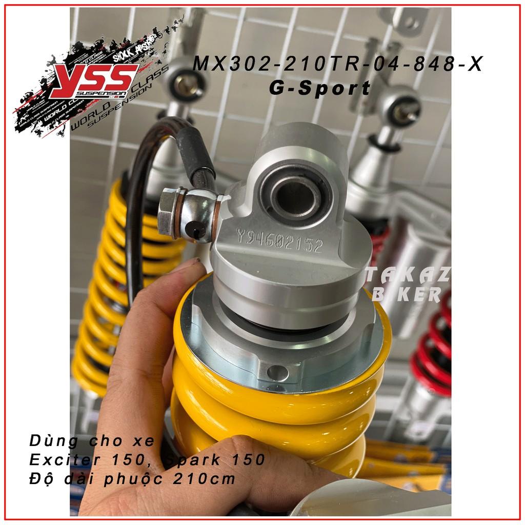 Phuộc YSS Exciter 150, Spark 150 G-Sport MX302-210TR-04-848-X Bình Dầu Đen or Bạc